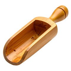 Wooden handcrafted scoop, rustic design, perfect for kitchen use or display on transparent background