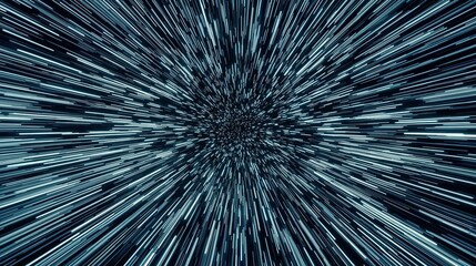 Abstract light trails converge toward center simulating high speed travel effect