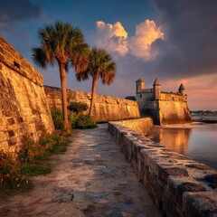 Castillo de San Marcos National Monument in St. Augustine, Florida USA Historical Landmark