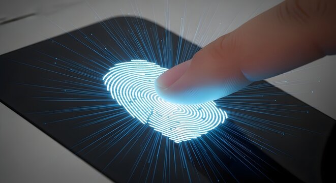 High-Tech Fingerprint Scanner Secure Biometric Authentication Technology