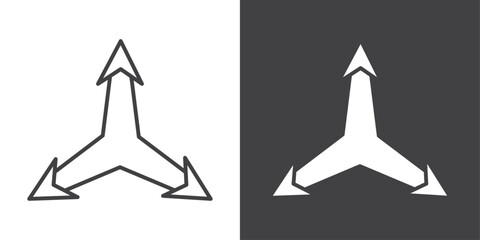 3 way arrow icon symbol illustration logo