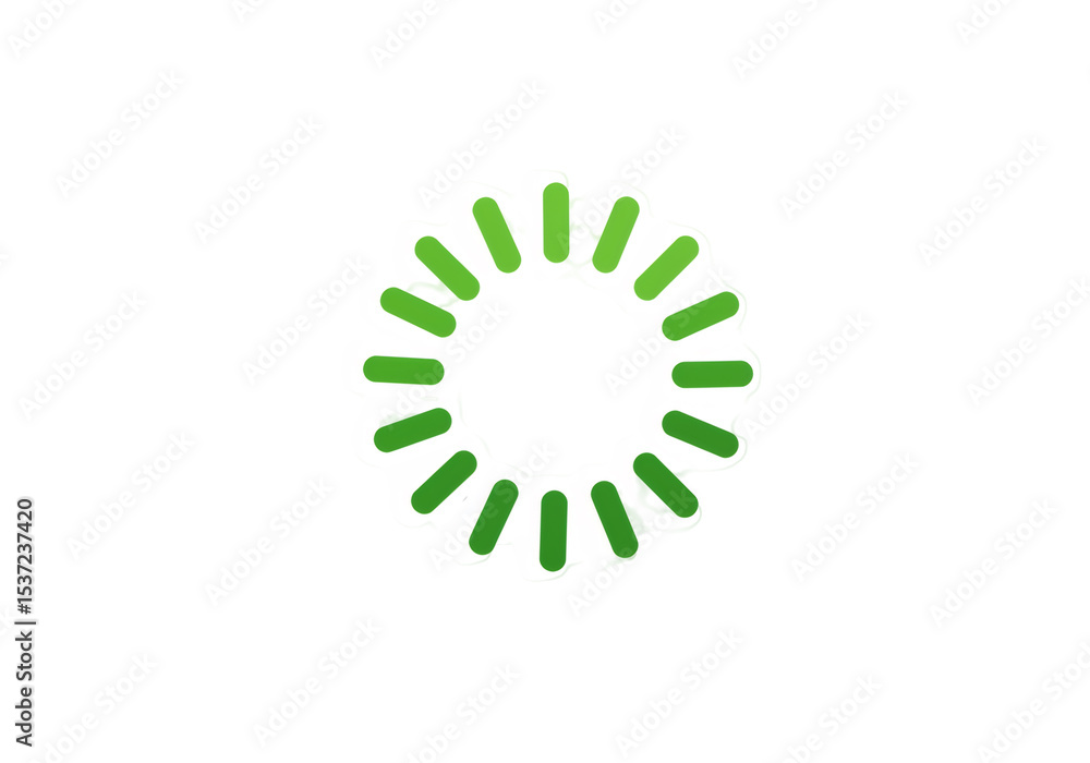 Aufkleber green and white circular loading icon design on transparent background