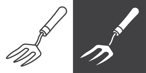 garden fork icon symbol illustration logo