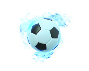 Fiery soccer ball isolated on a white background png