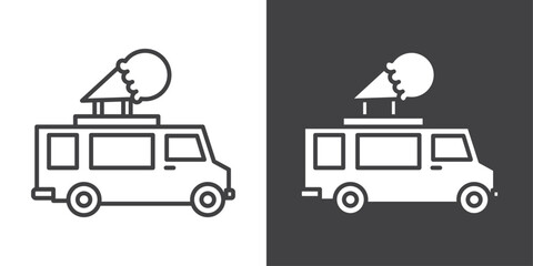ice cream truck icon symbol illustration logo