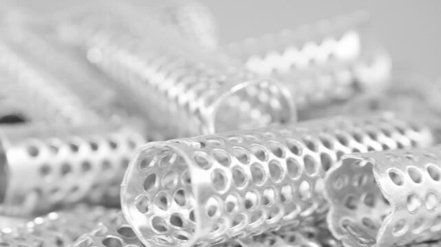 Vintage metal curlers for curling hair as background