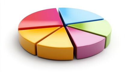 Math clipart Concept a pie chart with colorful slices, representing data analysis, bright and clear lighting, easy to read
