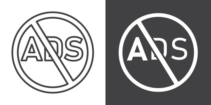No ads icon symbol illustration logo