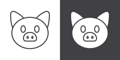 pig face icon symbol illustration logo