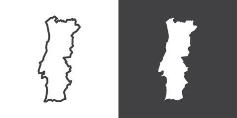 portugal map icon symbol illustration logo