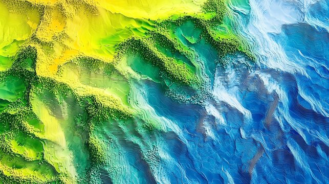 Abstract Topography: Green and Blue Terrain