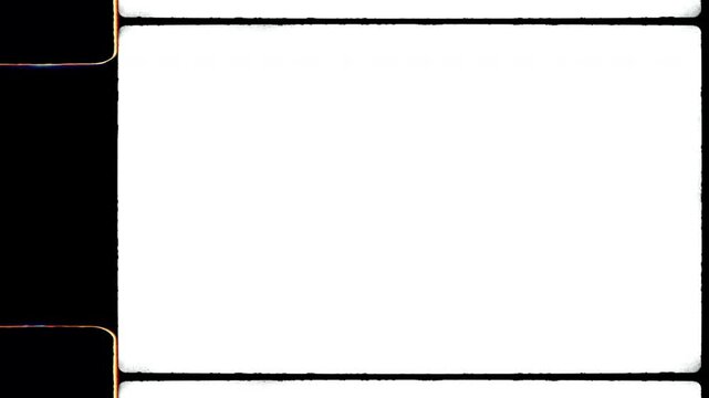 Retro 16mm Old Vintage Film Frame Mattes and Sprocket Damage Seamless 4K Video Overlay Background Effect Loop - Powered by Adobe