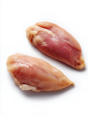 Fresh Raw Chicken Breasts on White Background