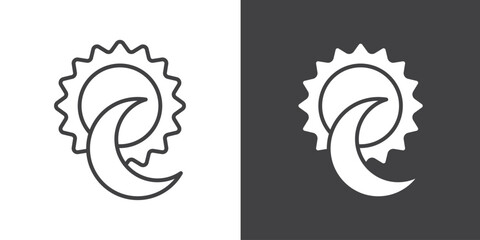 sun and moon icon symbol illustration logo