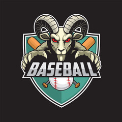baseball club logo goat vector illustration design