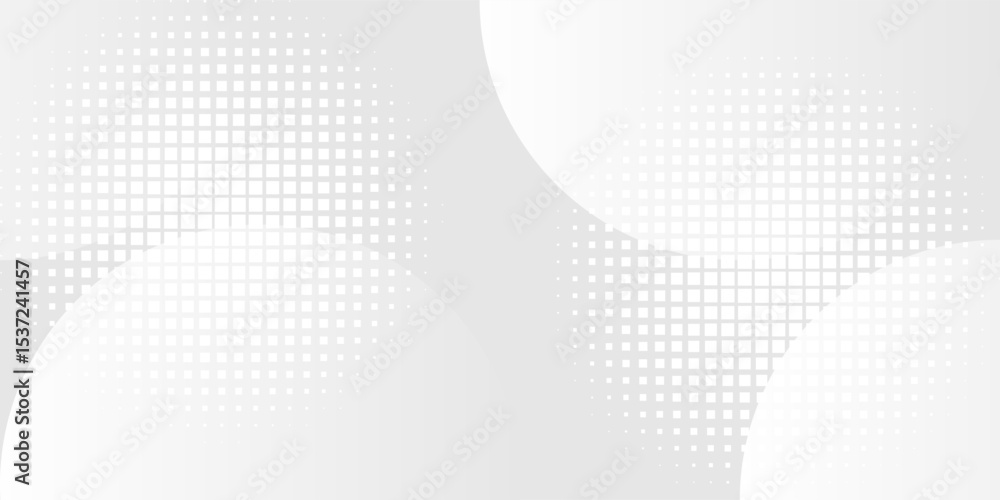 Poster abstract modern white and gray circle overlapping with halftone background. vector eps10