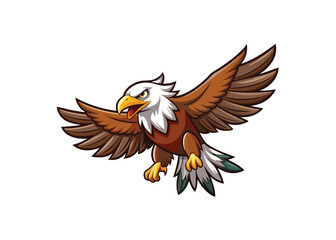 Flying Eagle Icon &ndash;Majestic Eagle Silhouette Vector Bold Wildlife Bird Vector Illustration

