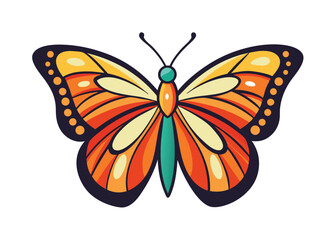 Butterfly set of different, colorful butterflies, vector isolated on white background

