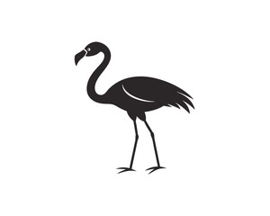 Minimal Flamingo Silhouette – Elegant Bird Vector on Plain Background
