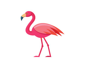 Fototapeta premium Minimal Flamingo Silhouette – Elegant Bird Vector on Plain Background