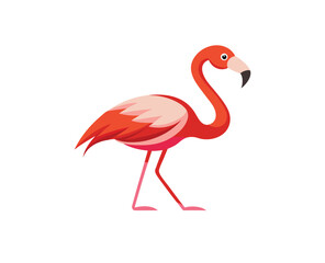 Minimal Flamingo Silhouette – Elegant Bird Vector on Plain Background