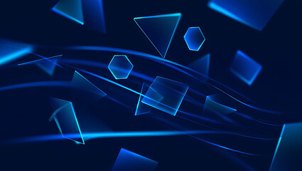 Futuristic Dark UI Background with Geometric Glow