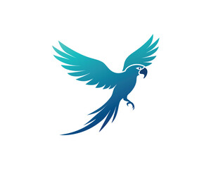 Obraz premium macaw-flying-silhouette-vector-illustration-white-.eps