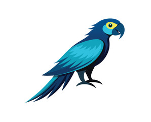 Fototapeta premium Tropical Macaw Parrot Flying – Black Silhouette Vector on White Flying Macaw Silhouette Vector on White Background – Exotic Bird Illustration