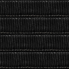 Seamless 4k photo texture material of black colored snake skin leather straps surface.