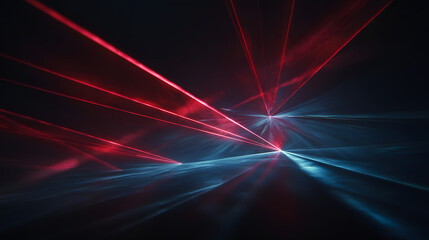 Vibrant Red and Blue Laser Light Beams Background