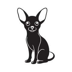 Chihuahua Pet Dog Sitting Silhouette Design