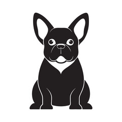 French Bulldog Sitting Dog Silhouette Design