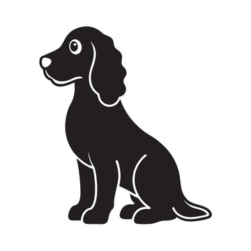 Cocker Spaniel Sitting Dog Silhouette Image