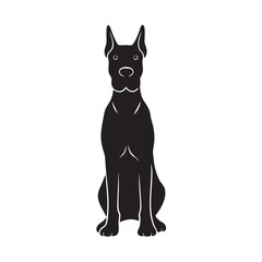 Great Dane Sitting Silhouette Dog Pose