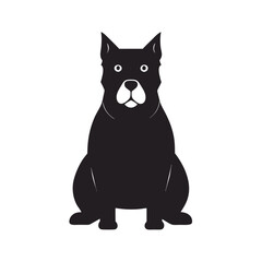 Rottweiler Dog Sitting Silhouette Illustration