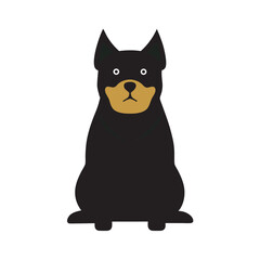 Rottweiler Sitting Dog Vector Silhouette Design