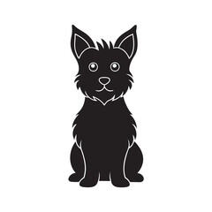 Yorkshire Terrier Sitting Dog Silhouette Design