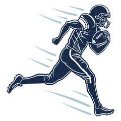 Fototapeta premium side view silhouette of a football player running eps