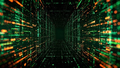 Obraz premium Matrix code tunnel