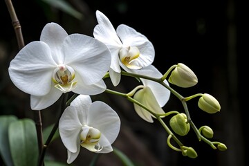 Obraz premium White orchids COLOMBIA sky background 