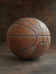 Old Dirty Leather Basketball Ball Sports Athletic Gameplay