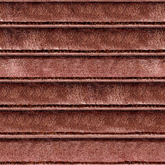 Seamless 4k photo texture material of ribbed brown leather surface.