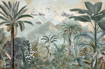grunge tropical background