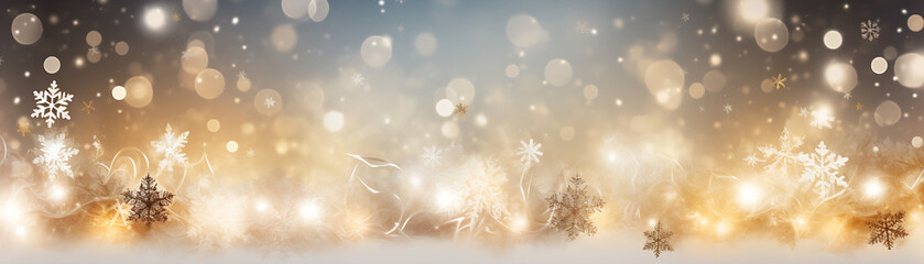sunset in the forest, Holidaythemed background with glowing christmas tree lights and traditional winter decor
