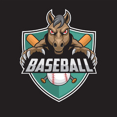 baseball club logo horse vector illustration design