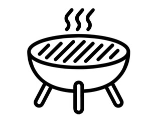 Hot Grill with Steam, Outdoor Barbecue Equipment, Juicy Meat Cooking, Summer Picnic, BBQ Party, Grilling Food Preparation, Outdoor Cooking, Leisure Activity