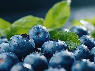 Blueberry and mint still life fresh fruit close up healthy eating food photography