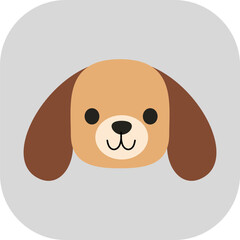 Brown beagle dog face icon