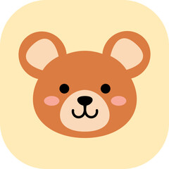 Teddy bear face with smile