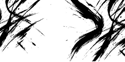 Grunge vector art: black ink splatter and paint texture illustration with a dirty border design element